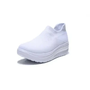 Cupcarrom Women Fashion Thick Sole Lightweight Women'S Shoes Flying Woven Sneakers