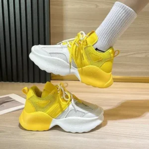 Cupcarrom Women Fashion Gradient Mesh Breathable Sneakers