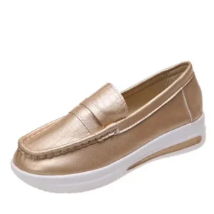 Cupcarrom Women Fashion Platform Snakeskin Wedge Two Tone Sneakers