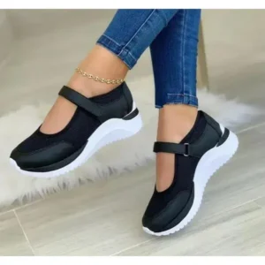 Cupcarrom Casual Velcro Platform Plus Size Mesh Sneakers