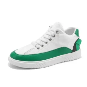 Cupcarrom Men'S Fashion Color Matching Pu Simple Sneakers