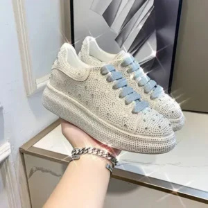 Cupcarrom Casual Rhinestone Platform Sneakers