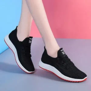 Cupcarrom Women Sports Casual Lace Up Design Mesh Breathable Running Sneakers