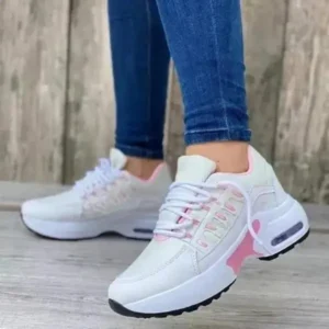 Cupcarrom Women Fashion Casual Lace Up Design Air Cushion Platform Sneakers