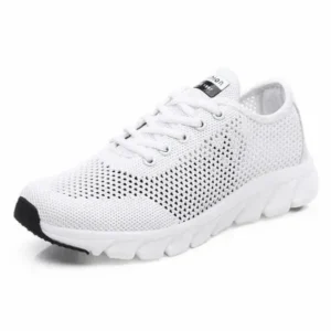 Cupcarrom Women Fashion Sports Lace Up Hollow Design Mesh Breathable Sneakers