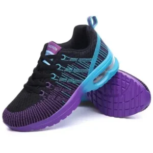 Cupcarrom Women Fashion Casual Lace Up Design Mesh Breathable Air Cushion Shock Absorbing Sneakers