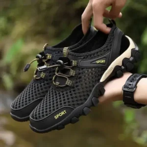 Cupcarrom Men Fashion Mesh Wear-Resistant Hiking Sneakers