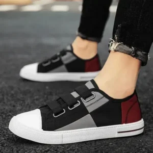 Cupcarrom Men Fashion Color Matching Low Top Flat Canvas Shoes