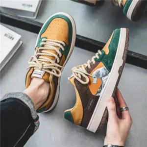 Cupcarrom Men Fashion Breathable Color Matching Casual Sneakers