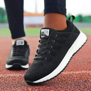 Cupcarrom Women Casual Lace-Up Design Mesh Breathable Sneakers