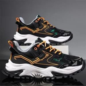 Cupcarrom Men Spring Autumn Fashion Casual Colorblock Mesh Cloth Breathable Rubber Platform Shoes Sneakers