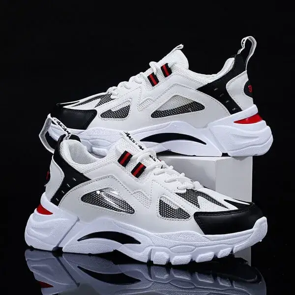 Cupcarrom Men Spring Autumn Fashion Casual Colorblock Mesh Cloth Breathable Lightweight Rubber Platform Shoes Sneakers