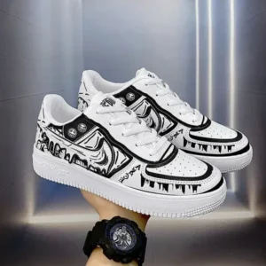 Cupcarrom Men Fashion Graffiti Breathable Sneakers