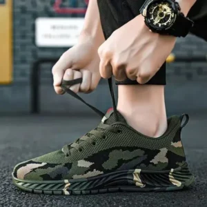 Cupcarrom Men'S Casual Mesh Breathable Camouflage Sneakers