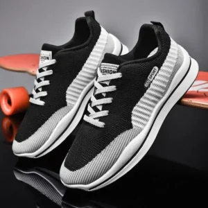 Cupcarrom Men'S Casual Color-Block Mesh Breathable Soft-Soled Sneakers