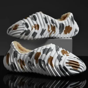 Cupcarrom Men'S Fashion Camouflage Coconut Shape Fleece Warm Plush Shoes