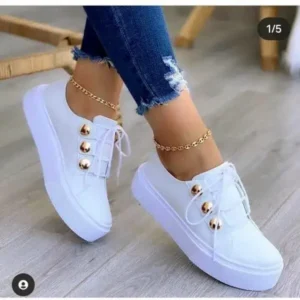 Cupcarrom Women Plus Size Casual Platform Sneakers