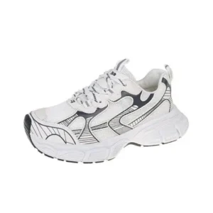 Cupcarrom Women Fashion Distinctive Color Changing Lace-Up Comfortable Breathable Thick-Soled Sneakers