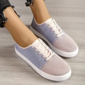 Cupcarrom Summer Women Fashion Casual Fly-Woven Mesh Breathable Sneakers