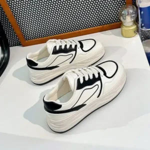 Cupcarrom Women Fashion Platform Lace-Up Sneakers