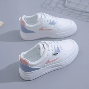 Cupcarrom Women Fashion Round Toe Thin Strap Platform Sneakers