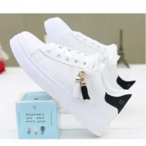 Cupcarrom Women Fashion Flat Solid Color Lace-Up Sneakers