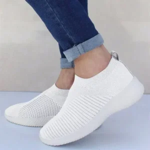 Cupcarrom Women Fashion Fly Woven Breathable Sneakers