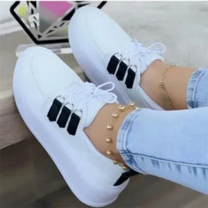 Cupcarrom Women Fashion Lace-Up Sneakers