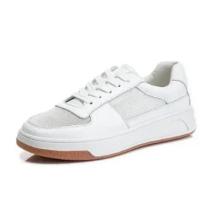 Cupcarrom Women Casual Mesh Breathable Muffin Thick-Soled White Shoes