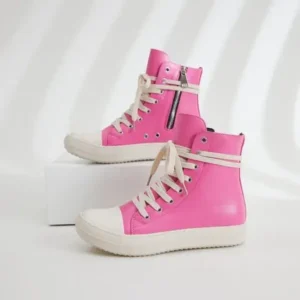 Cupcarrom Women Fashion Rose Faux Leather High Top Shoes