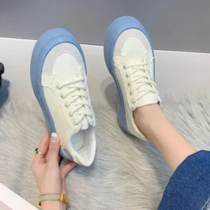 Cupcarrom Women Fashion Round Toe Lace-Up Sneakers