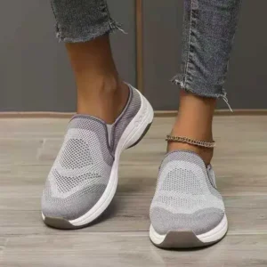 Cupcarrom Women Fashion Fly Knit Casual Colorblock Flat Sneakers