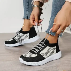 Cupcarrom Women Fashion Color Block Mesh Platform Sneakers