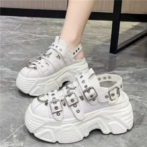 Cupcarrom Women Fashion Platform Solid Color Sneakers