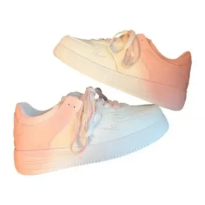 Cupcarrom Women Fashion Round Toe Gradient Platform Sneakers