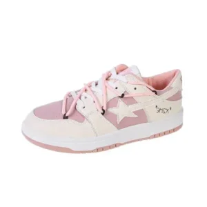 Cupcarrom Women Fashion Low Top Flat Retro Sneakers